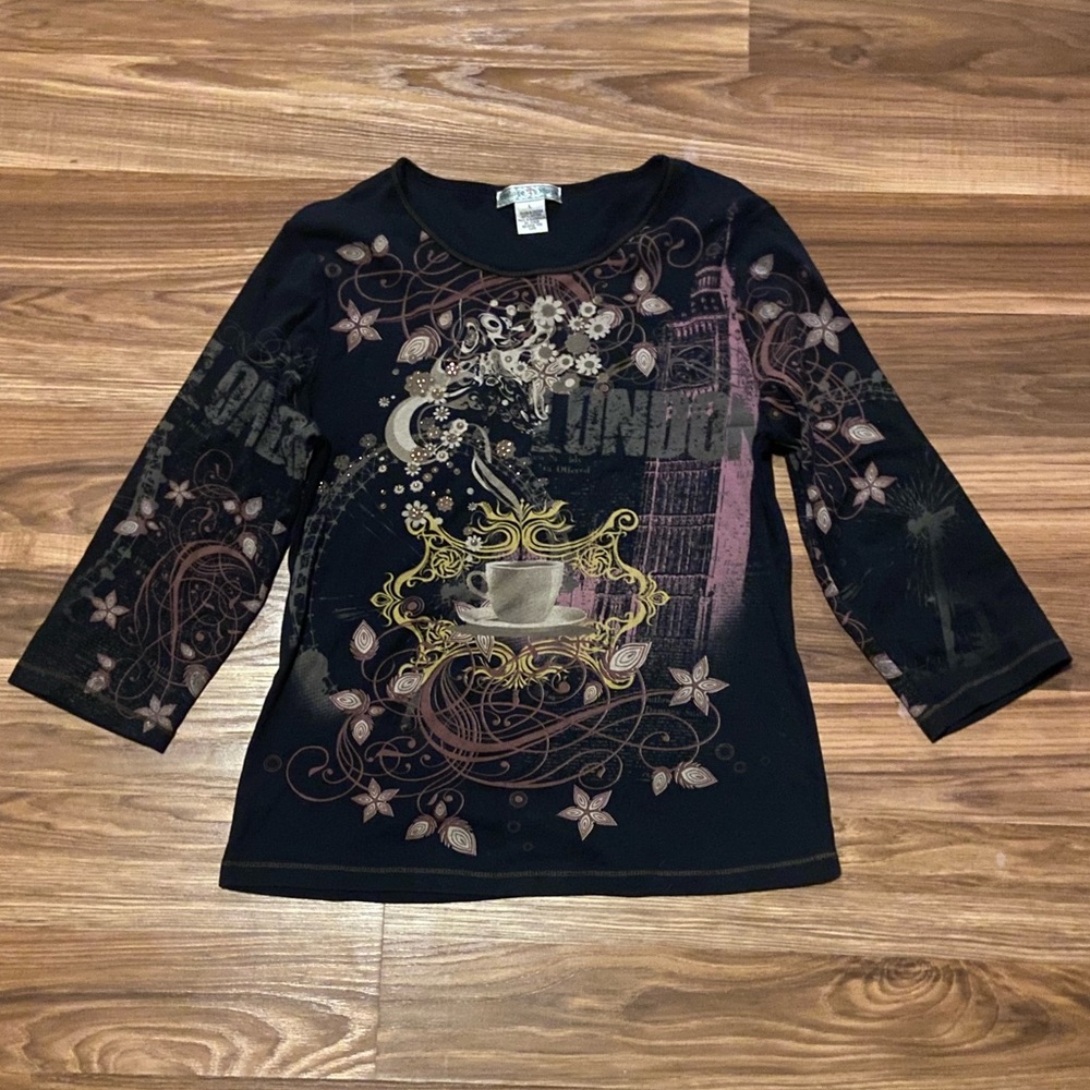 vintage suzie long sleeve top size L